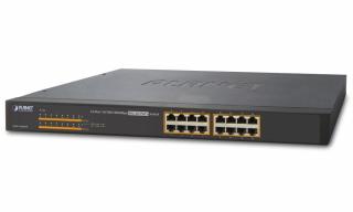 Planet GSW-1600HP PoE switch 16x1000Base-T, 16x PoE IEEE 802.3at, 220W, IEEE-802.3az