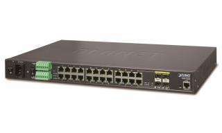 Planet IGSW-24040T(v3) switch L2/L3, 24x 1000Base-T, 4x SFP, 2x I/O, IP30, -40 až 75°C, Web/SNMPv3, AC+DC