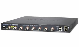 Planet LRP-822CS, COAX PoE switch, 8x 100Base-TX, 2x SFP/TP, IEEE802.3at, Web/SNMPv3, IGMPv3, QoS, VLAN