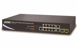 Planet WAPC-1232HP, WLAN kontrolér pro 32x AP, 10x LAN/8x POE, 2x SFP, Web/SNMP, L2/L3, VLAN, ACL, IGMP