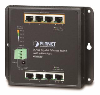 Planet WGS-804HP nástěnný PoE switch 8x1000B-T, 4x PoE IEEE 802.3at