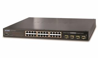 Planet WGSW-24040HP PoE switch 24x1000Base-T, 4x 100/1000-SFP(DDM), 802.3at, Web/SNMPv3, IGMPv3, IPv6, 220W