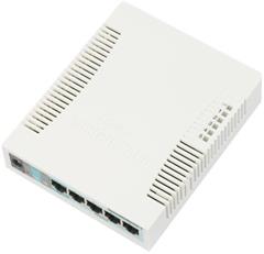 Switch Mikrotik RouterBOARD RB260GS 5-port Gigabit smart switch with SFP cage, SwOS, plastic case, PSU