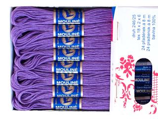 Bavlněná vyšívací příze Mouline středně fialová (4452)