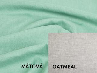 Lněná deka s prošitím mátová, oatmeal