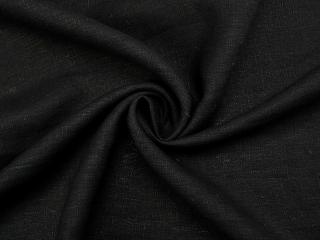 Lněná látka měkčená černá 185g/m2