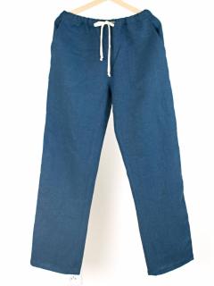 Lněné kalhoty tmavě modré UNI - 190 g/m2 L