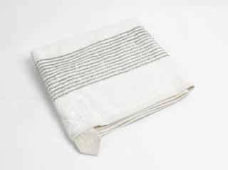 Lněný ručník měkký světlý proužek 45 x 90 cm