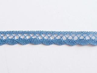 Paličkovaná krajka bavlněná blankytně modrá TK0024-18mm
