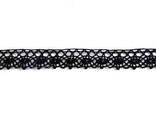 Paličkovaná krajka bavlněná černá TK0023-19mm