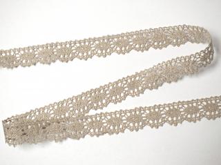 Paličkovaná krajka lněná přírodní TK0069-25mm