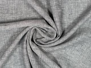 VZOREK - Lněná látka černá rybí kost 190 g/m2