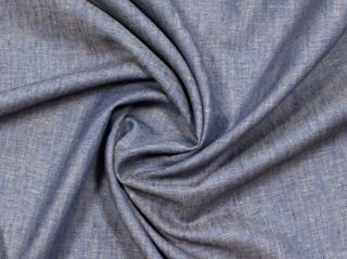 VZOREK - Lněná látka DENIM melír 230 g/m2