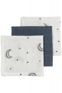 Mušelínová plena-žínka 3-balení - Moon indigo