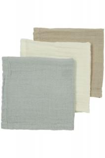 Mušelínová plena-žínka 3-balení - Offwhite/light grey/sand