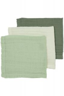 Mušelínová plena-žínka 3-balení - Offwhite/soft green/forest green