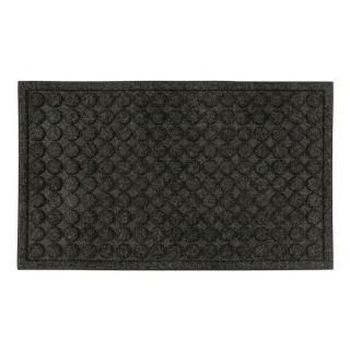 Antracitová textilní gumová čistící vstupní rohož FLOMA Rounds - 50 x 80 x 1,1 cm