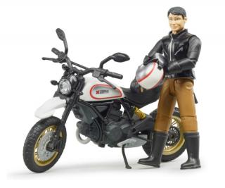 Bruder 63051 motocykl Scrambler Ducati Desert Sled + figurka