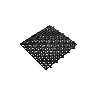 Černá gumová děrovaná protiskluzová rohož Tough - 48 x 48 x 2 cm