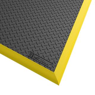 Černá gumová protiskluzová protiúnavová průmyslová rohož (100% nitrilová pryž) Diamond Flex - 163 x 97 x 1,84 cm