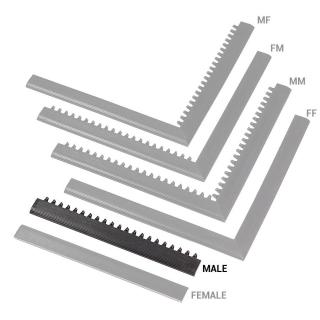 Černá náběhová hrana  samec  MF Safety Ramps D12/C1,2 Nitrile - 50 x 5 cm