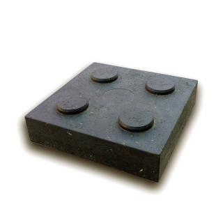 Černá plastová podkládací kostka  4 čepy  FLOMA RePVC - 23,8 x 23,8 x 5,3 cm