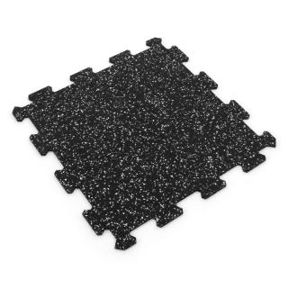 Černo-bílá gumová modulová puzzle dlažba (střed) FLOMA FitFlo SF1050 - 50 x 50 x 0,8 cm