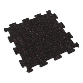 Černo-červená gumová modulová puzzle dlažba (střed) FLOMA FitFlo SF1050 - 100 x 100 x 1,6 cm