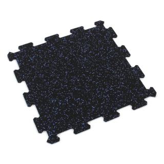 Černo-modrá gumová modulová puzzle dlažba (střed) FLOMA FitFlo SF1050 - 100 x 100 x 1,6 cm