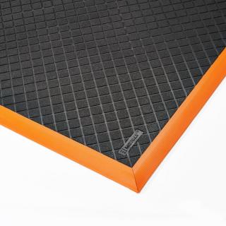 Černo-oranžová olejivzdorná průmyslová extra odolná rohož Safety Stance Solid - 163 x 97 x 2,0 cm