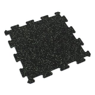 Černo-zelená gumová modulová puzzle dlažba (střed) FLOMA FitFlo SF1050 - 100 x 100 x 1 cm