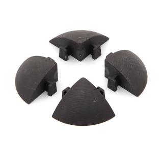 Černý plastový rohový nájezd pro terasovou dlažbu Linea Striped - 5,4 x 5,4 cm výška 2,5 cm - 4 ks