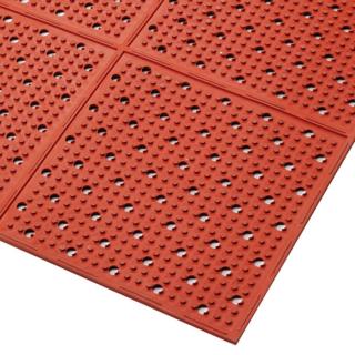 Červená gumová protiskluzová oboustranná rohož Multi Mat II Red - délka 122 cm, šířka 244 cm a výška 0,95 cm