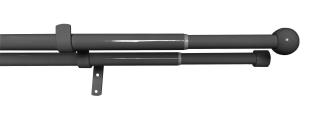 Dvojitá zácl.soupr.roztaž.KOULE 16/19mm, 200-350cm, černý nikl,bez kroužků