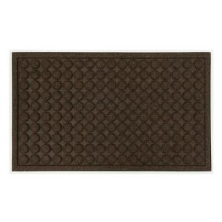 Hnědá textilní gumová čistící vstupní rohož FLOMA Rounds - 50 x 80 x 1,1 cm