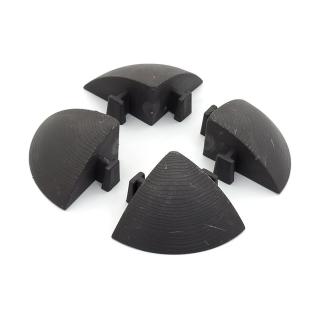 Hnědý plastový rohový nájezd pro terasovou dlažbu Linea Woodenlike - 5,4 x 5,4 x 2,5 cm