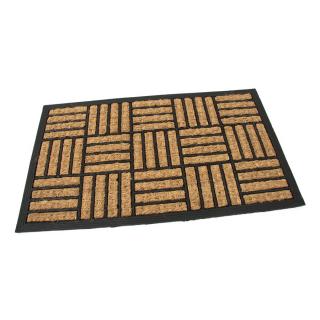 Kokosová čistící venkovní vstupní rohož FLOMA Lines - Squares - délka 45 cm, šířka 75 cm a výška 0,8 cm