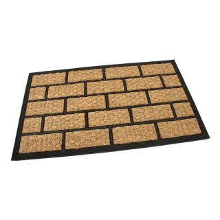 Kokosová čistící venkovní vstupní rohož FLOMA Rectangle - Bricks - délka 45 cm, šířka 75 cm a výška 0,8 cm