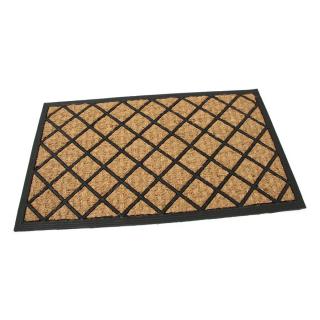 Kokosová čistící venkovní vstupní rohož FLOMA Rectangle - Rhombus - délka 45 cm, šířka 75 cm a výška 0,8 cm