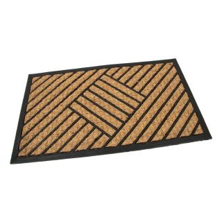 Kokosová čistící venkovní vstupní rohož FLOMA Rectangle - Stripes - délka 40 cm, šířka 60 cm a výška 0,8 cm