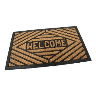 Kokosová čistící venkovní vstupní rohož FLOMA Welcome - Rectangle - délka 45 cm, šířka 75 cm a výška 0,8 cm