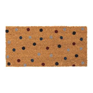 Kokosová vnitřní čistící vstupní rohož FLOMA Ruco Dots - 25 x 50 x 1,5 cm
