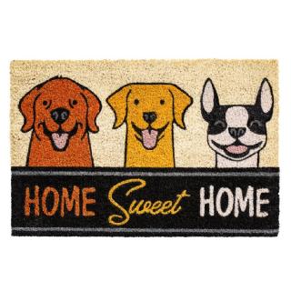 Kokosová vnitřní čistící vstupní rohož FLOMA Ruco Happy Dogs Home Sweet Home - 40 x 60 x 1,5 cm