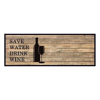 Kuchyňský pratelný koberec FLOMA Save water drink wine - 50 x 150 x 0,5 cm