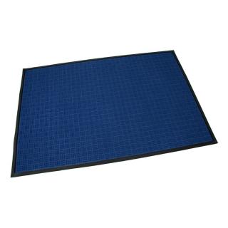 Modrá textilní gumová čistící vstupní rohož FLOMA Criss Cross - délka 120 cm, šířka 180 cm a výška 0,8 cm