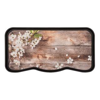 Plastový odkapávač na boty FLOMA Woodpanel Flowers - 38 x 75 x 2,1 cm