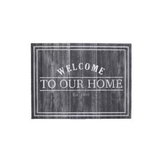 Šedá vnitřní čistící vstupní rohož FLOMA Welcome to our home - 45 x 65 x 1 cm