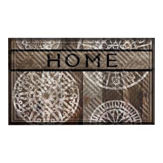 Textilní gumová čistící vnitřní vstupní rohož FLOMA Lima Wood &amp; Medallions - 45 x 75 x 1,1 cm