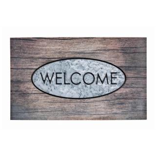 Venkovní čistící vstupní rohož FLOMA Residence Welcome wood - délka 45 cm, šířka 75 cm a výška 0,9 cm