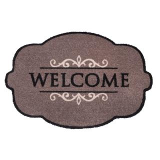 Vnitřní čistící pratelná vstupní rohož FLOMA Prestige Welcome ornament - 50 x 75 x 0,7 cm